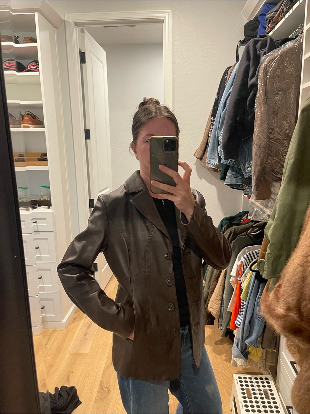 Classic Wilson’s Leather Women's Brown Blazer Jacket